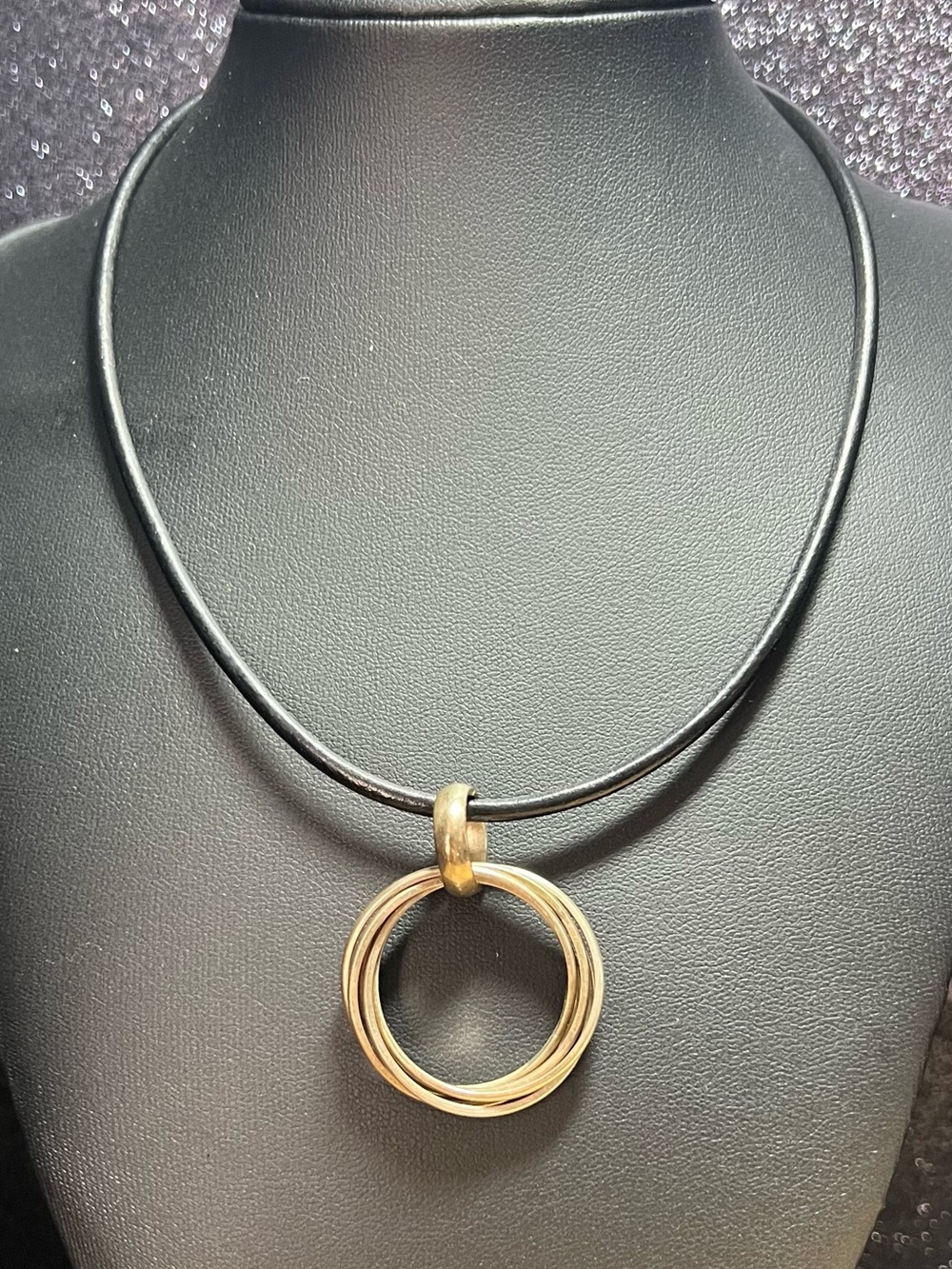 RET. SILPADA STERLING SILVER LEATHER CORD MULTI-CIRCLE PENDANT NECKLACE 16" S163